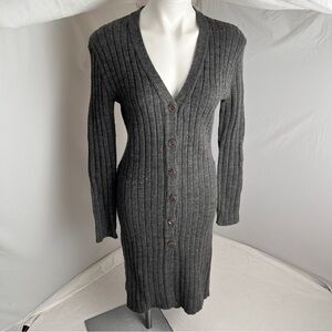 Warehouse gray button up longline cardigan